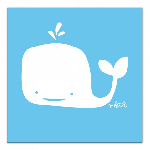 Cute Little Whale 12x12 Canvas Wall Art