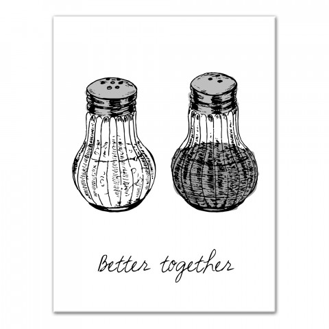 Better Together Salt & Pepper  12x16 Canvas Wall Art
