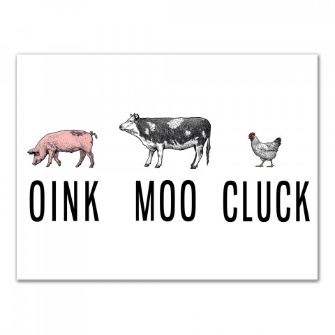 Oink Moo Cluck  12x16 Canvas Wall Art