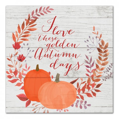 Golden Autumn Days 12x12 Canvas Wall Art