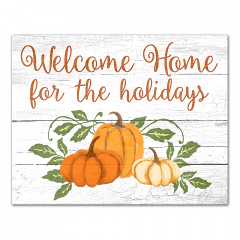 Welcome Home for the Holidays 11x14 Canvas Wall Art