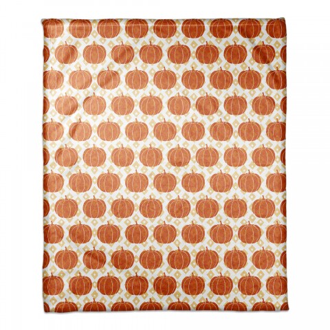 Diamond Pumpkin Pattern 50x60 Coral Fleece Blanket