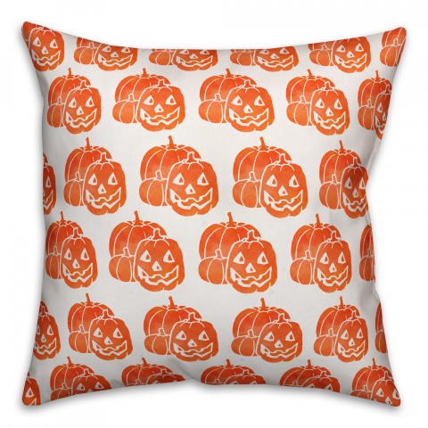 Jack-o-lantern 18x18 Spun Poly Pillow