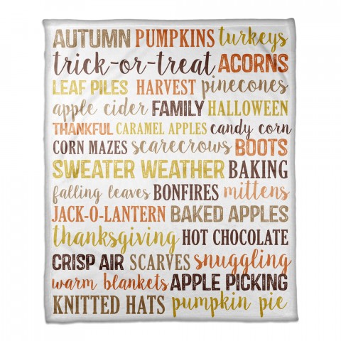 Fall Things 50x60 Coral Fleece Blanket