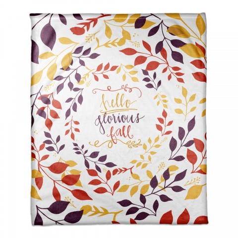 Hello Glorious Fall 50x60 Coral Fleece Blanket