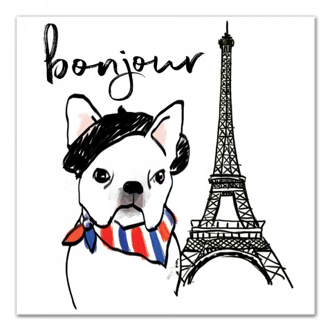 Bonjour Frenchie Dog Wall Art