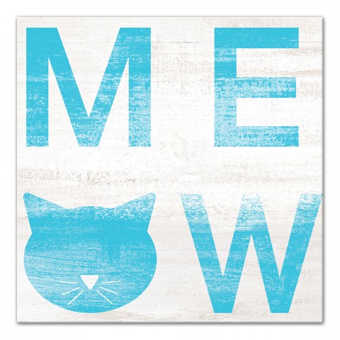 Meow Blue Wall Art