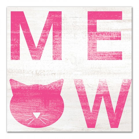 Meow Pink Wall Art