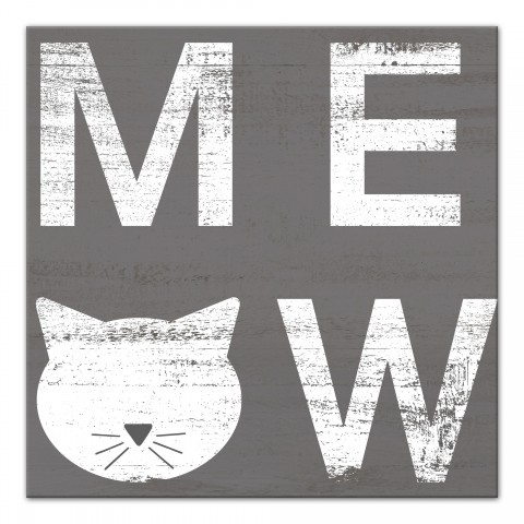 Meow Gray Wall Art