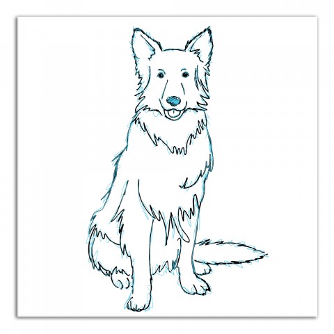 Shaggy Dog Blue Wall Art