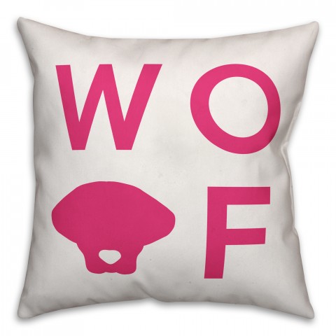 Woof Pink Pillow Cover