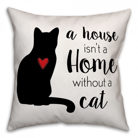 House Home Cat Pillow Cover