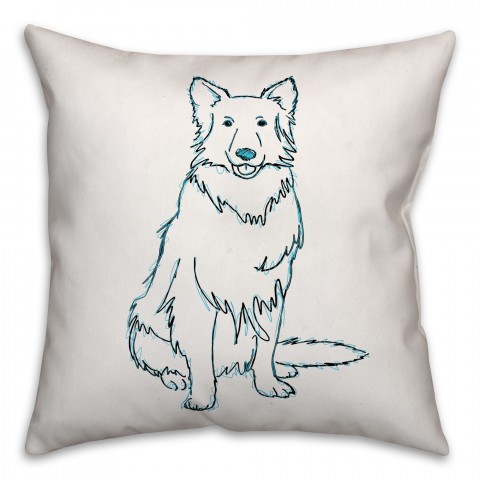 Shaggy Dog Blue Pillow Cover