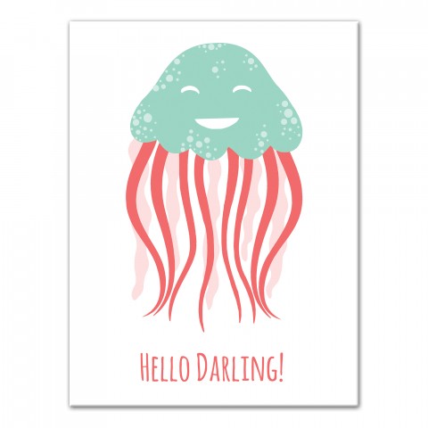 Hello Darling Jellyfish 12x16 Canvas Wall Art