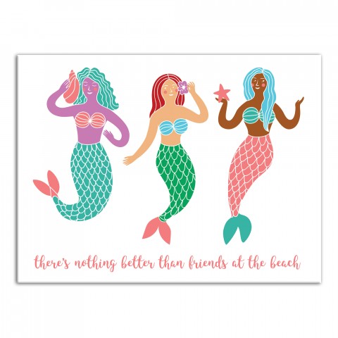 Mermaid Friends 12x16 Canvas Wall Art