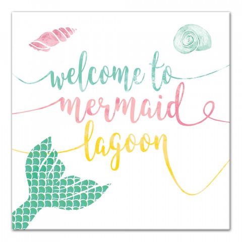 Welcome to Mermaid Lagoon 12x12 Canvas Wall Art