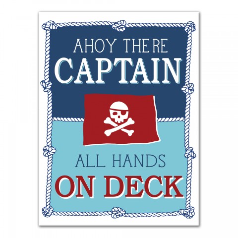 All Hands On Deck 12x16 Canvas Wall Art