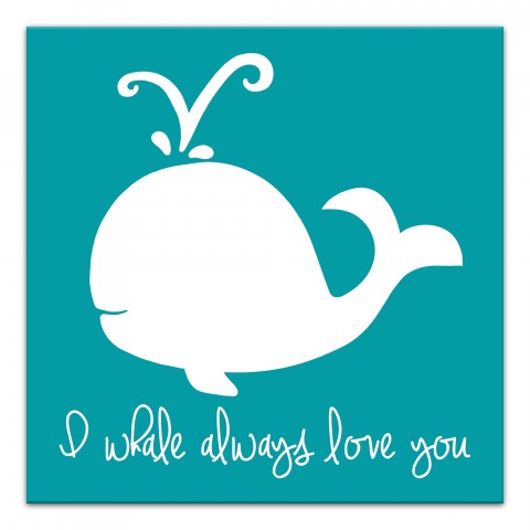 Whale Always Love 12x12 Canvas Wall Art