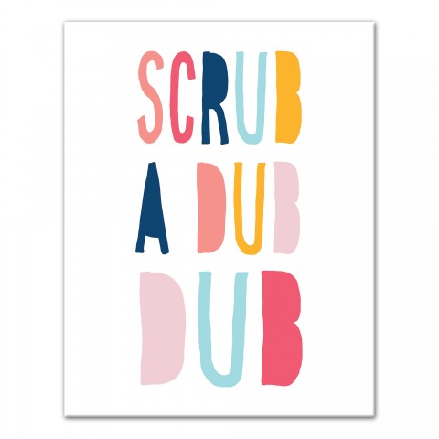 Scrub A Dub Dub Pastel Tones Design 11x14 Canvas Wall Art