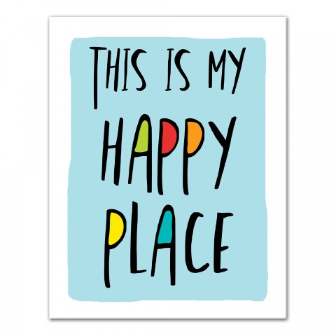 This is My Happy Place Blue 11x14 Canvas Wall Art