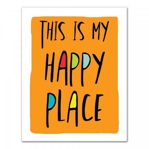 This is My Happy Place Orange 11x14 Canvas Wall Art