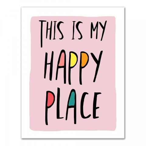 This is My Happy Place Pink 11x14 Canvas Wall Art