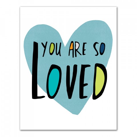 You Are So Loved Blue Heart 11x14 Canvas Wall Art