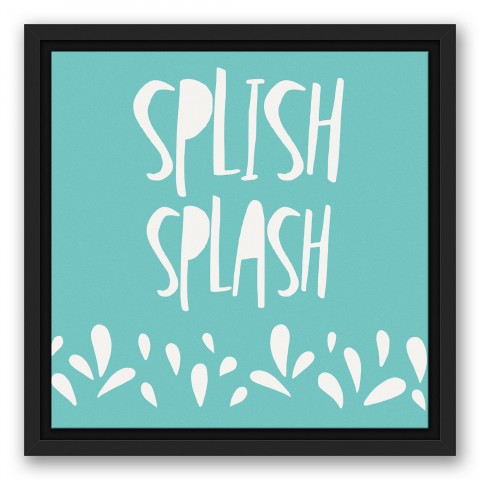 Splish Splash 12x12 Black Floating Framed Canvas