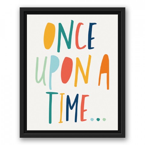 Once Upon a Time Bright Tones Design 11x14 Black Floating Framed Canvas