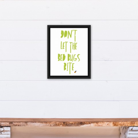 Don't Let the Bed Bugs Bite 11x14 Black Floating Framed Canvas