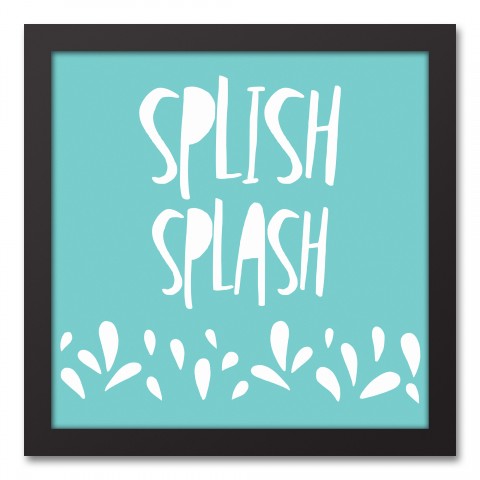 Splish Splash 12x12 Black Framed Canvas