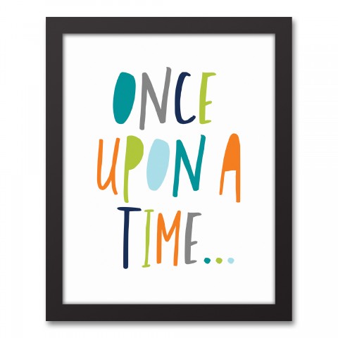 Once Upon a Time Cool Tones Design 11x14 Black Framed Canvas