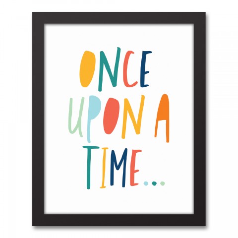 Once Upon a Time Bright Tones Design 11x14 Black Framed Canvas
