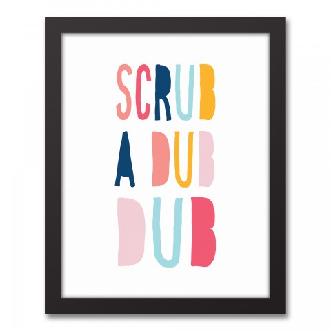 Scrub A Dub Dub Pastel Tones Design 11x14 Black Framed Canvas