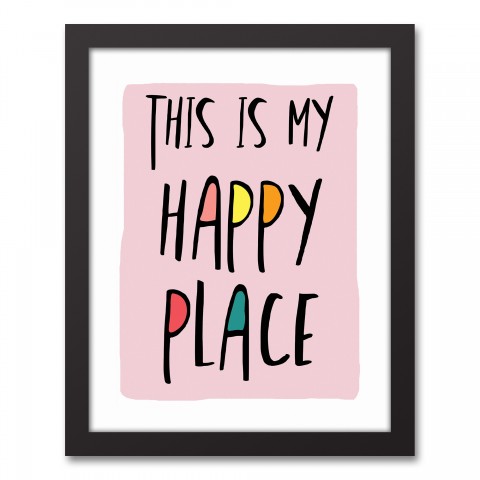 This is My Happy Place Orange 11x14 Black Framed Canvas