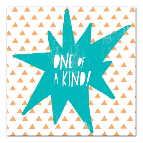 One of a Kind Blue Design 12x12 Canvas Wall Art