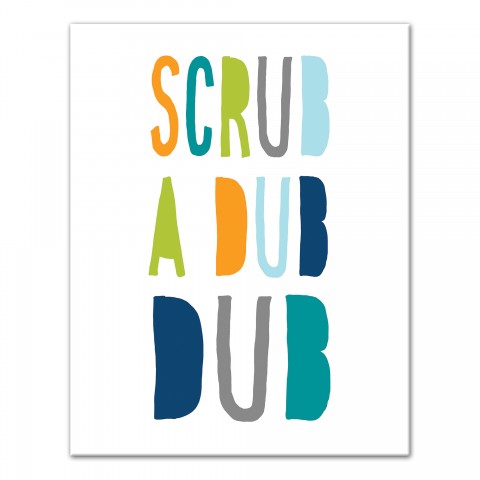 Scrub A Dub Dub Cool Tones Design 11x14 Canvas Wall Art