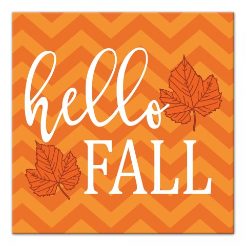 Hello Fall Chevron Wall Art