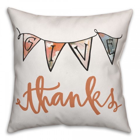 Give Thanks Script Pillow