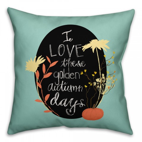 I Love Golden Autumn Days Pillow