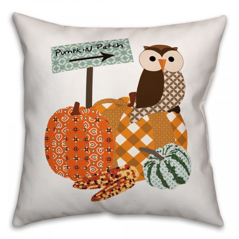 Pumpkin Patch Owl Pillow