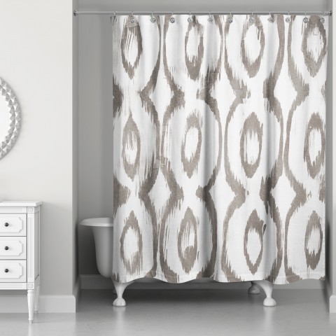 Taupe Cat Eye 71x74 Shower Curtain
