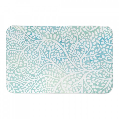 Mint Abstract Trees 34x21 Bath Mat