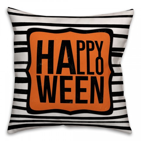 Happy Halloween Stripes Pillow