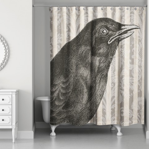 Spooky Crow 71x74 Shower Curtain