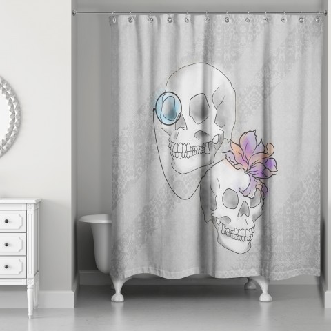 Sophisticated Skulls 71x74 Shower Curtain