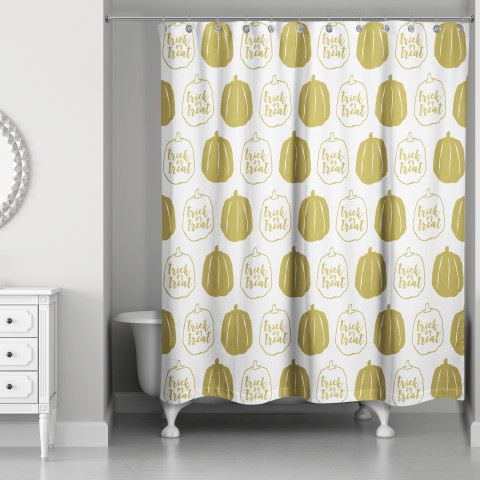 Gold Pumpkins 71x74 Shower Curtain