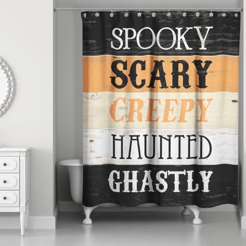 Halloween Words 71x74 Shower Curtain