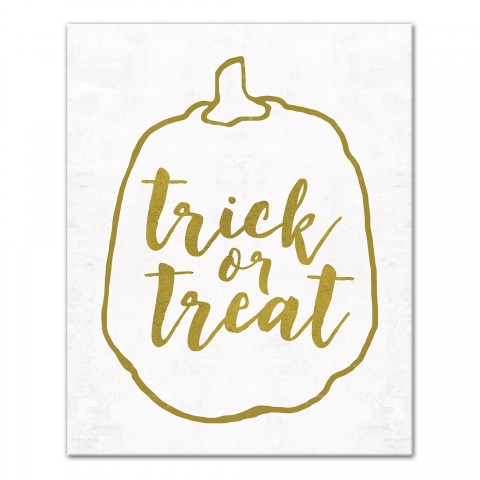 Gold Script Trick or Treat Wall Art