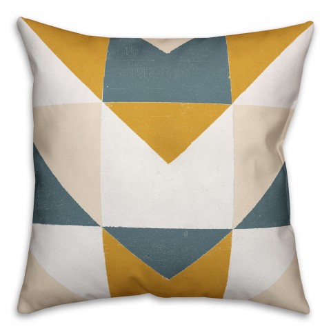 Yellow and Gray Geometric Abstract Pillow